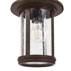 Lindby vejlampe Zayn, rustfarvet, glas, højde 109 cm, IP65