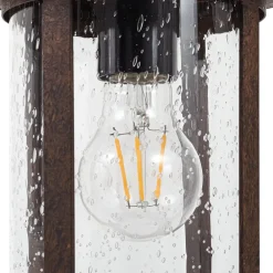 Lindby vejlampe Zayn, rustfarvet, glas, højde 109 cm, IP65
