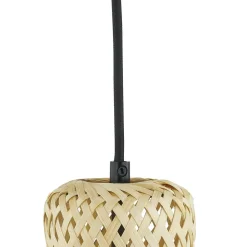 Lindby Venora hængelampe, rund, 3 lyskilder, Ø 15 cm, bambus