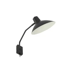 væglampe Adrik, sort, metal, med stikprop^Lindby Sale