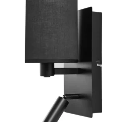 væglampe Aiden, 30 cm, sort, LED-læselampe, E14^Lindby Best