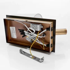 Lindby væglampe Aiden, 30 cm, antik messing, LED-læselampe