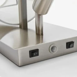 væglampe Aiden, hvid, nikkel, LED-læselampe^Lindby Best