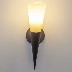 væglampe Alva, rustfarvet, glas, 34 cm høj, E14^Lindby Clearance