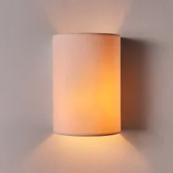 væglampe Annalisa, højde 20 cm, hvid, tekstil^Lindby Online