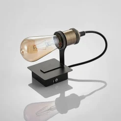 væglampe Aurella, højde 16 cm, antik messing, metal^Lindby Outlet