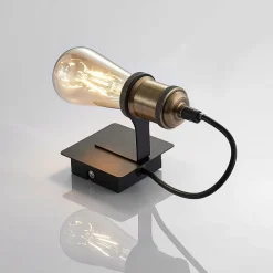 væglampe Aurella, højde 16 cm, antik messing, metal^Lindby Outlet