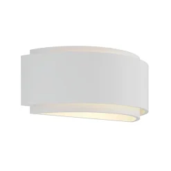 væglampe Cassian, gips, 32 cm, hvid, halvcirkelformet^Lindby Best