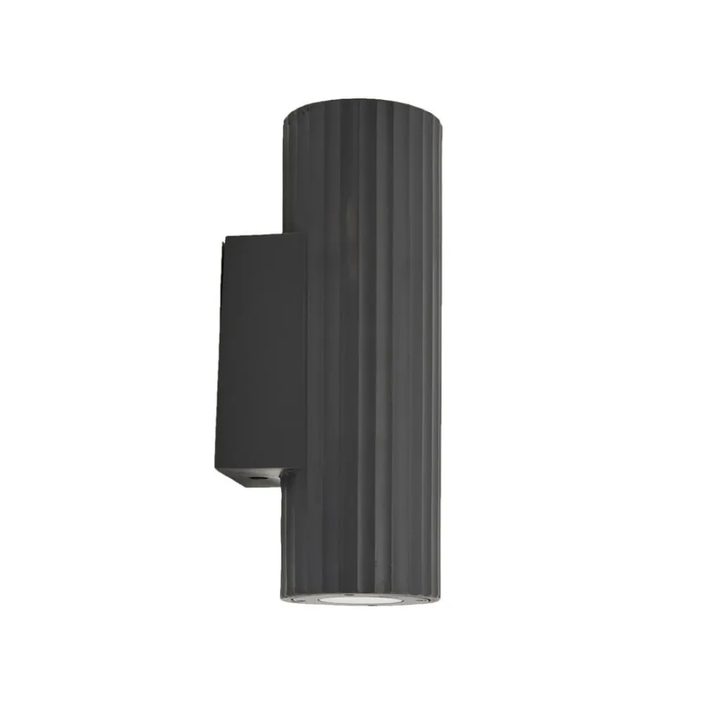 Lindby væglampe Christa, antracit, beton, 25 cm, krusning