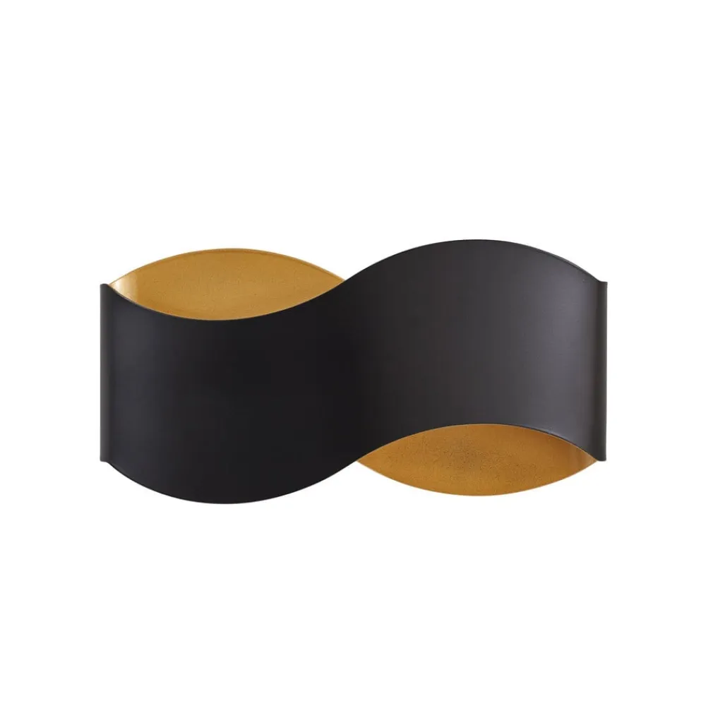 Lindby Pendellamper|Væglamper>væglampe Dailin, sort/guld, 30 cm, metal