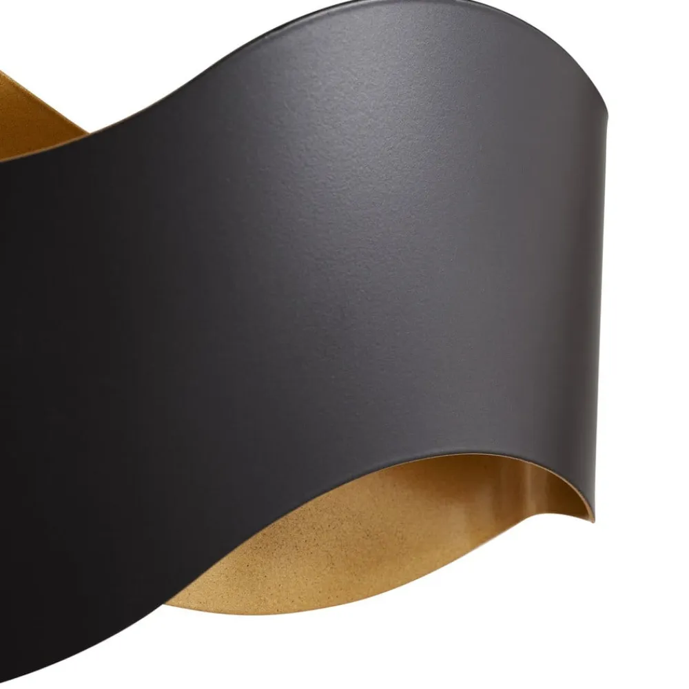 Lindby Pendellamper|Væglamper>væglampe Dailin, sort/guld, 30 cm, metal