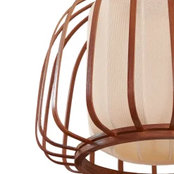 væglampe Davella, Ø 26 cm, sort, bambus, tekstil^Lindby Discount