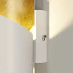 væglampe Desirio, hvid/guld, 24 cm, metal^Lindby Online