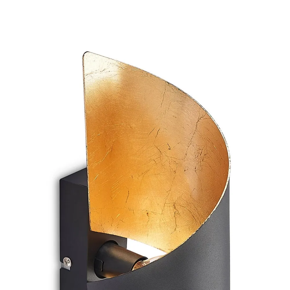 Lindby Gang|Pendellamper>væglampe Desirio, sort/guld, 35 cm, metal