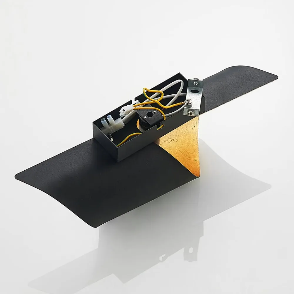 Lindby Gang|Pendellamper>væglampe Desirio, sort/guld, 35 cm, metal