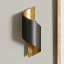 væglampe Desirio, sæt med 3, sort, guldfarvet, G9^Lindby Outlet