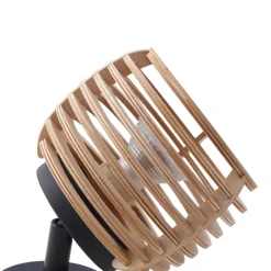 Lindby væglampe Ediz, GU10, sort, træ, Ø 12,7 cm