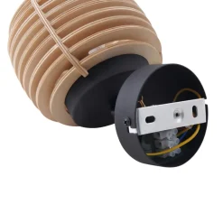 Lindby væglampe Ediz, GU10, sort, træ, Ø 12,7 cm