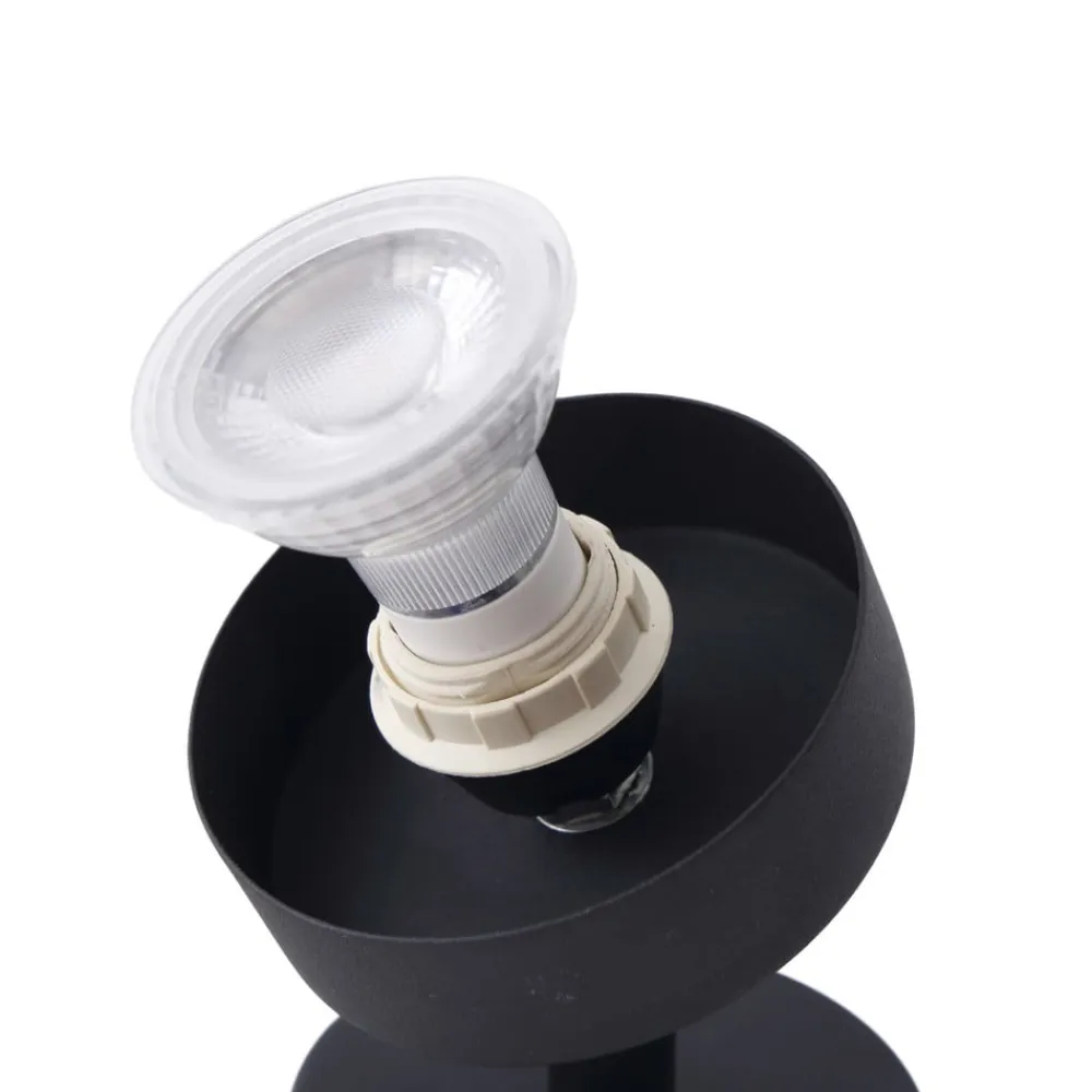 Lindby væglampe Ediz, GU10, sort, træ, Ø 12,7 cm