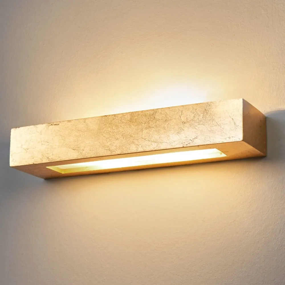 Lindby Væglamper|Væglamper>væglampe Emina, guld, gips, 36 cm, E14