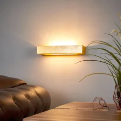 Lindby Væglamper|Væglamper>væglampe Emina, guld, gips, 36 cm, E14