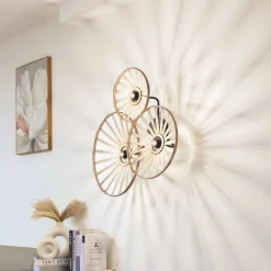 væglampe Evandor, naturfarve, bambus, 3-lys, E27^Lindby Online