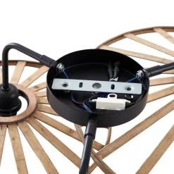 væglampe Evandor, naturfarve, bambus, 3-lys, E27^Lindby Online