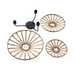 væglampe Evandor, naturfarve, bambus, 3-lys, E27^Lindby Online