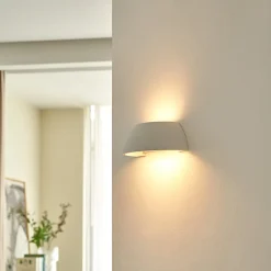 væglampe Felia, hvid, gips, 24 cm, E14^Lindby Discount