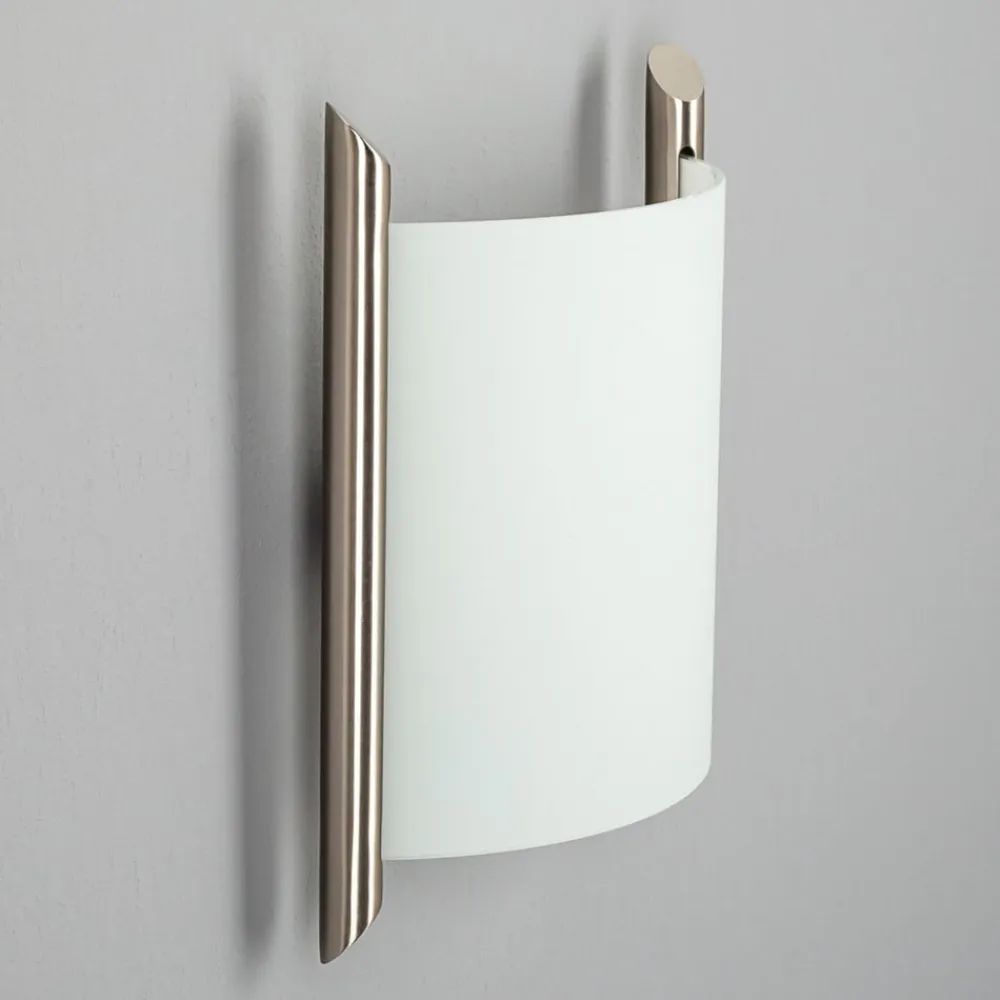 Lindby væglampe Filippa, 20 cm, nikkel, glas, E27