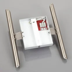 Lindby væglampe Filippa, 20 cm, nikkel, glas, E27