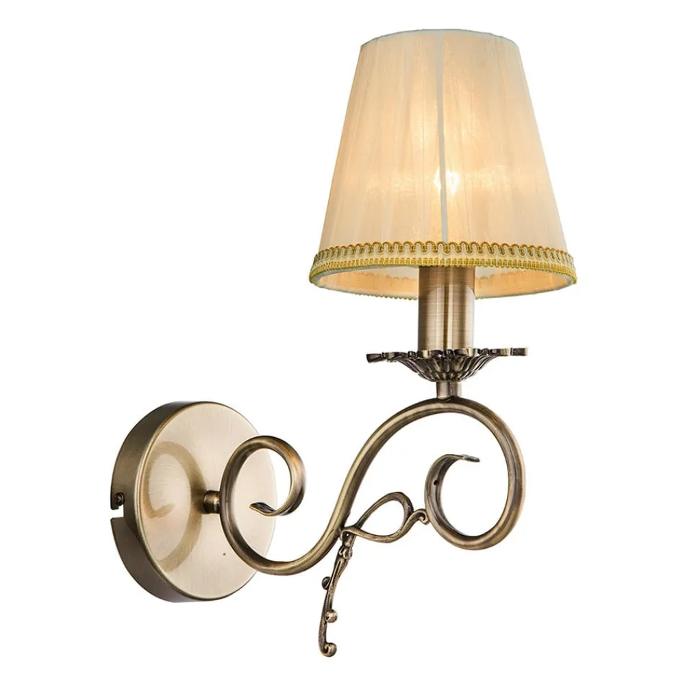 Lindby væglampe Finnick, antik messingfarve, 34 cm, E14