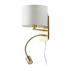 væglampe Florens, messing, LED-læselampe, 23,5 cm^Lindby Sale