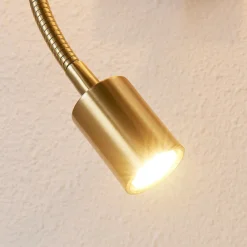 væglampe Florens, messing, LED-læselampe, 23,5 cm^Lindby Sale