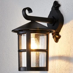 Lindby Væglamper>væglampe Florentine, 35 cm, rustfarvet, aluminium, IP44