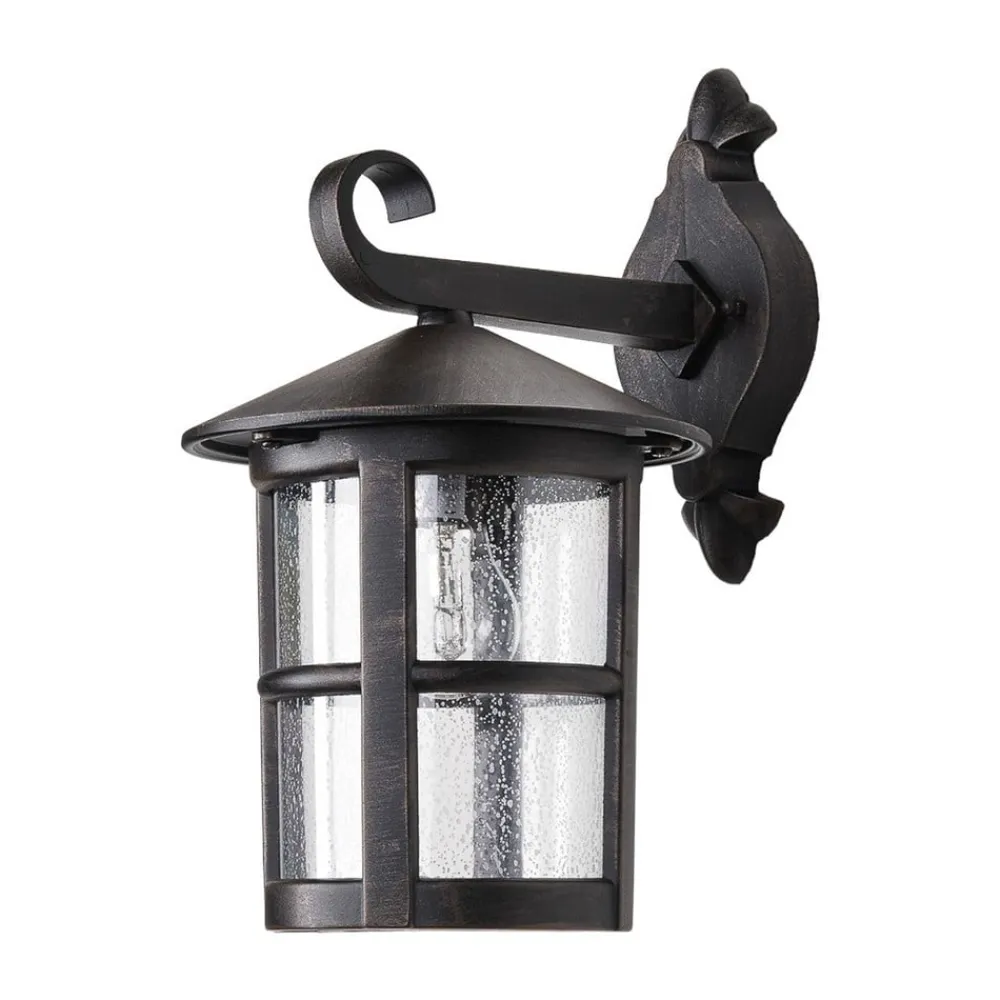 Lindby Væglamper>væglampe Florentine, 35 cm, rustfarvet, aluminium, IP44