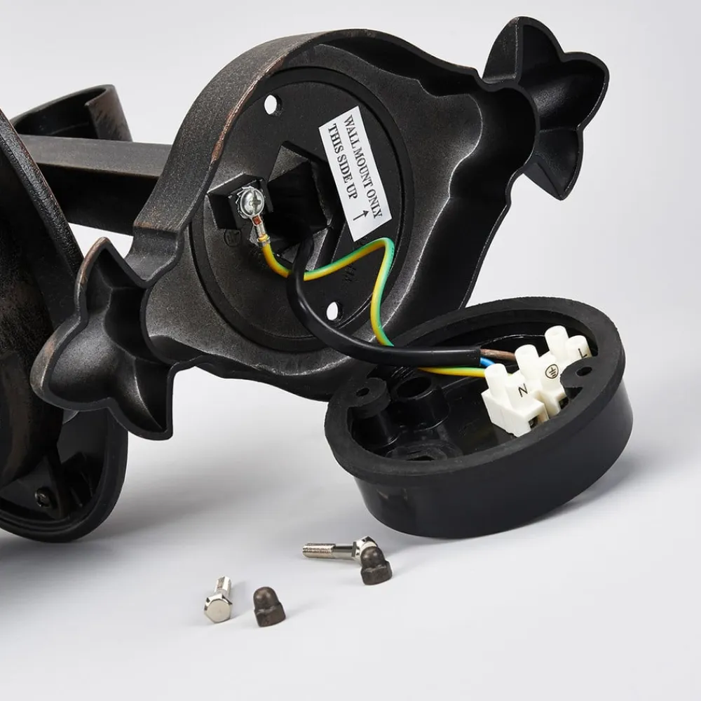 Lindby Væglamper>væglampe Florentine, 35 cm, rustfarvet, aluminium, IP44