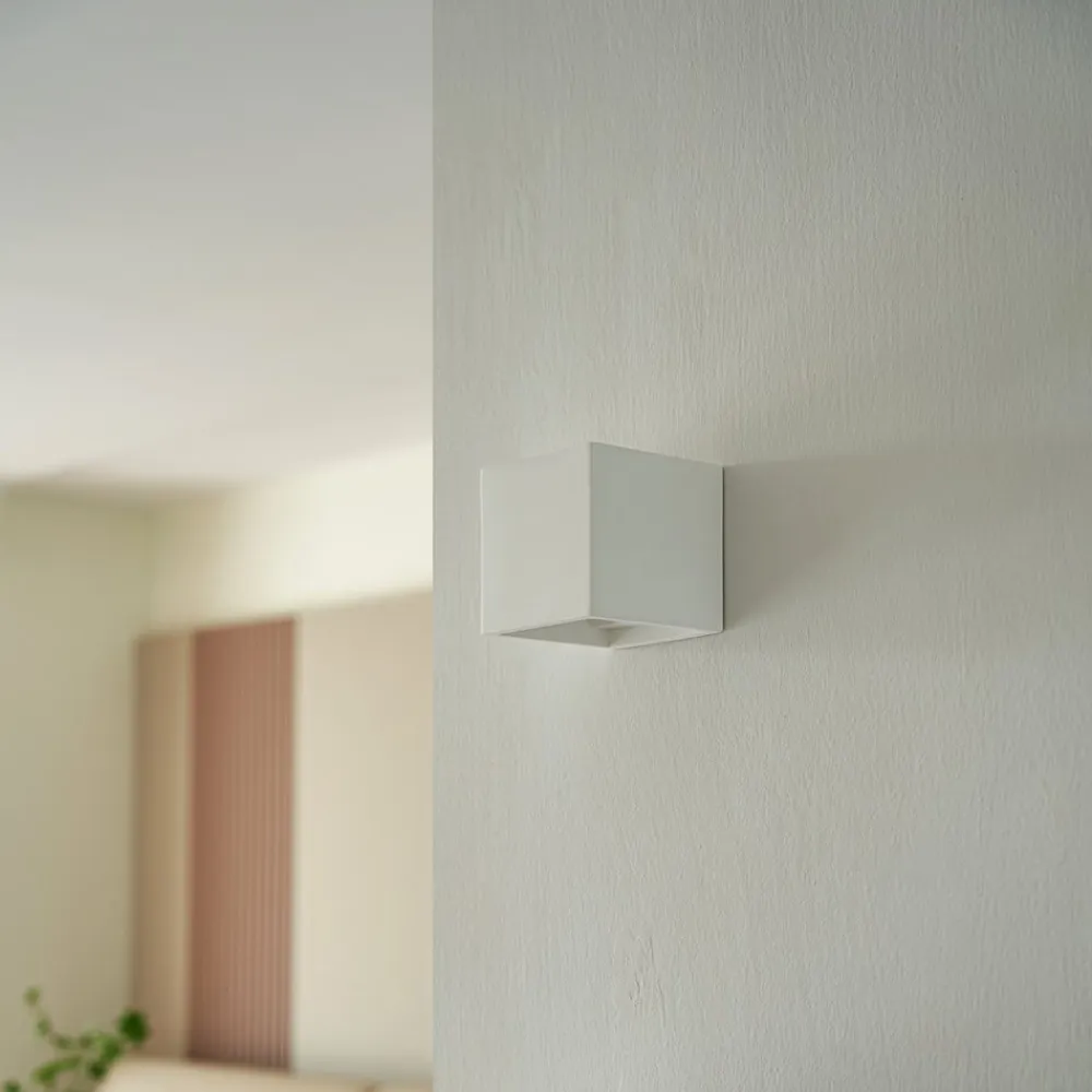 Lindby væglampe Freja, hvid, gips, G9