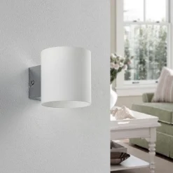 Lindby Gang|Pendellamper>væglampe Gerrit, hvid, glas, 10 cm høj, op/ned, G9