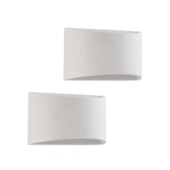 Lindby Gang|Pendellamper>væglampe Heiko, 20 cm, sæt med 2, op/ned, gips, hvid