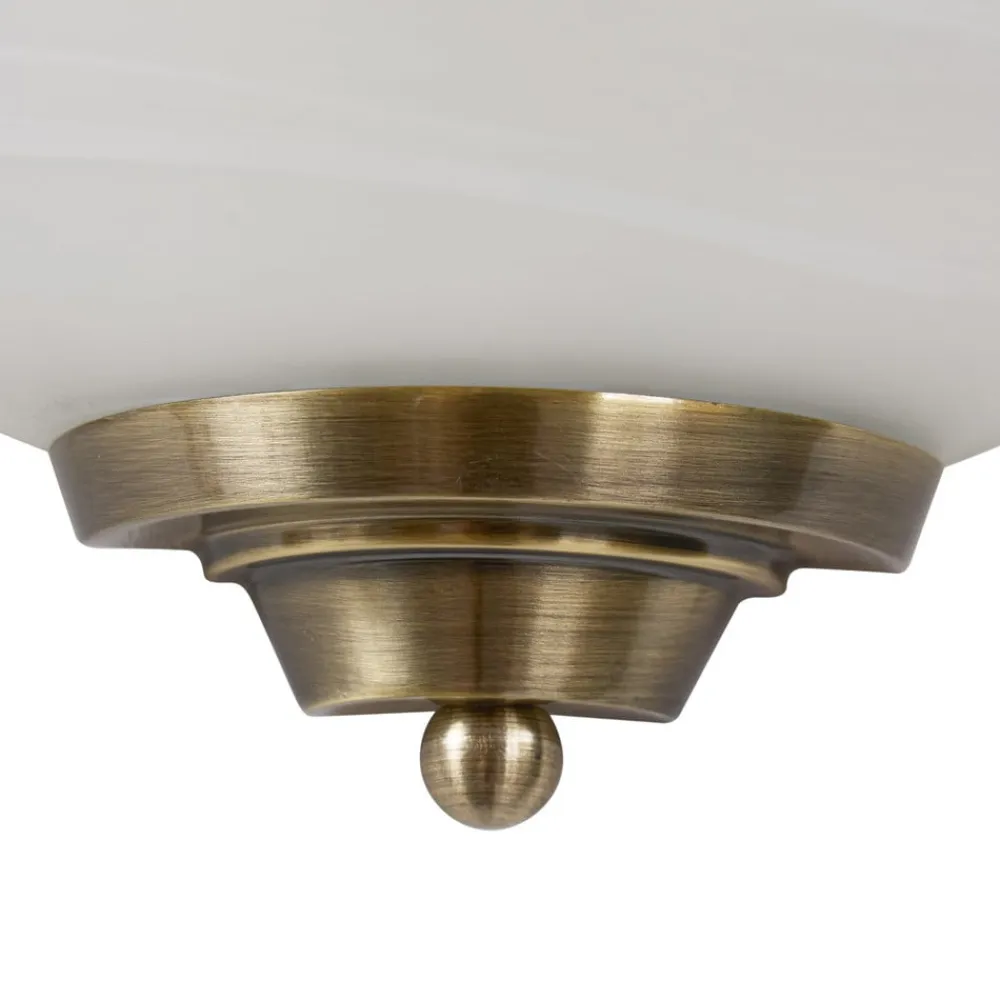 Lindby Gang|Væglamper>væglampe Irimia, 31 cm, antik messing, glas