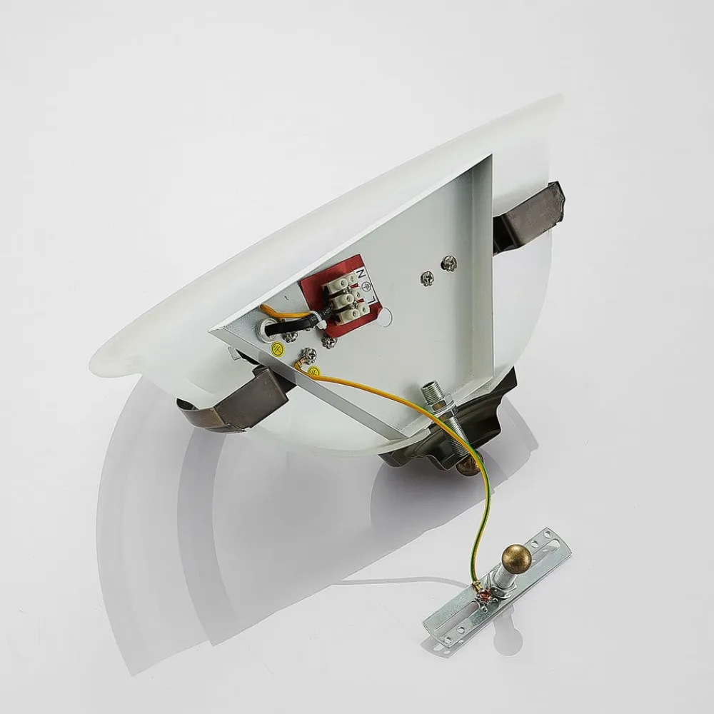 Lindby Gang|Væglamper>væglampe Irimia, 31 cm, antik messing, glas