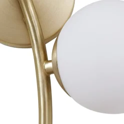 væglampe Josiana, opal/messing, 48 cm, kugle, glas^Lindby Hot