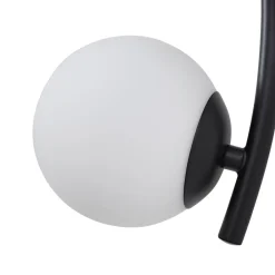 væglampe Josiana, opal/sort, 48 cm, kugle, glas^Lindby Hot