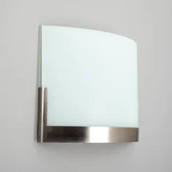 Lindby væglampe Karla, 35 cm, hvid/nikkel, glas, E27