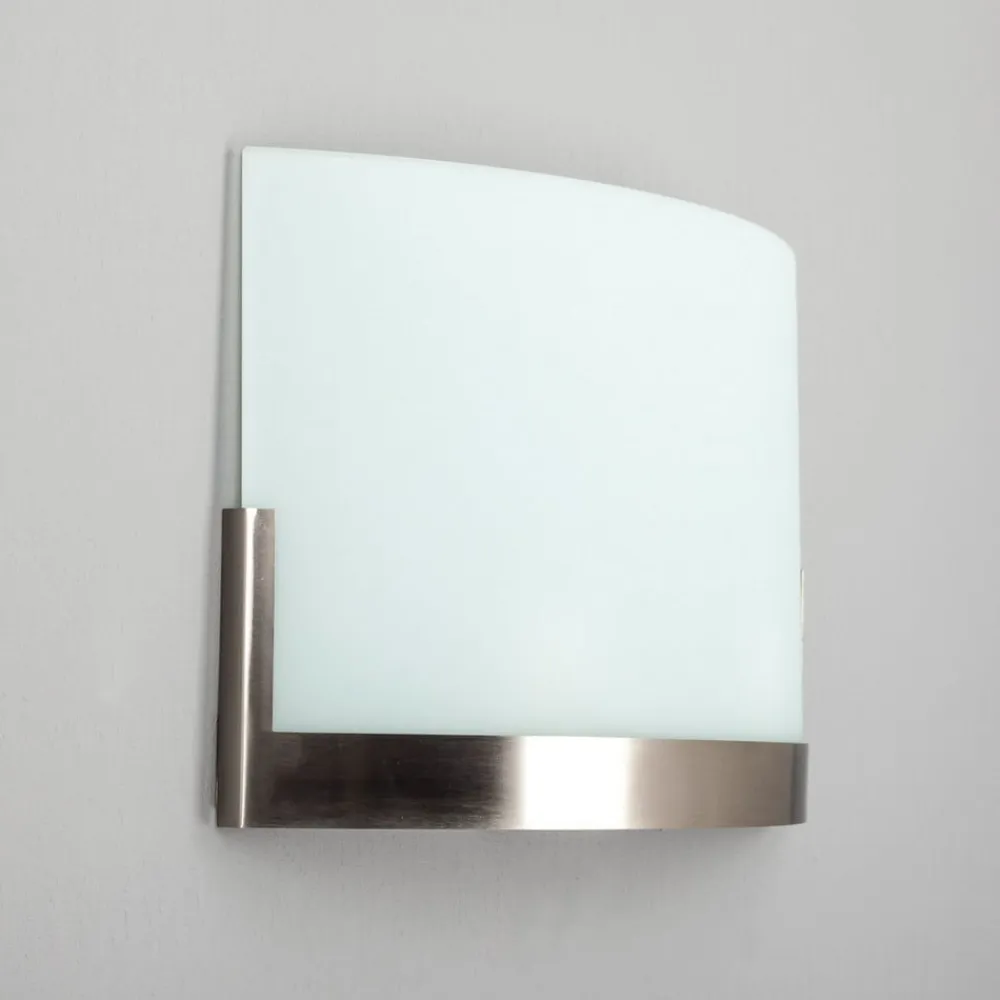 Lindby væglampe Karla, 35 cm, hvid/nikkel, glas, E27