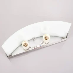 Lindby væglampe Karla, 35 cm, hvid/nikkel, glas, E27