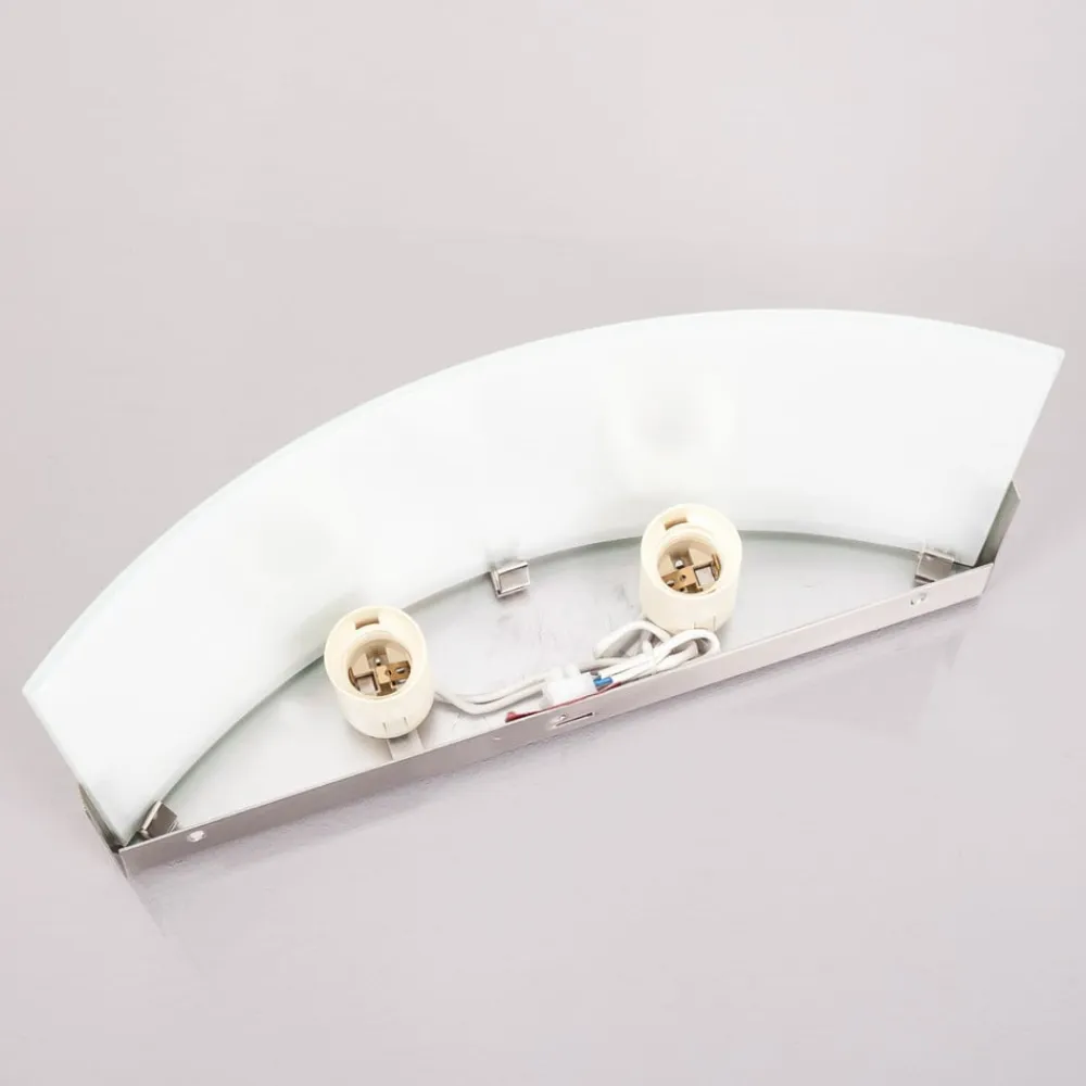 Lindby væglampe Karla, 35 cm, hvid/nikkel, glas, E27