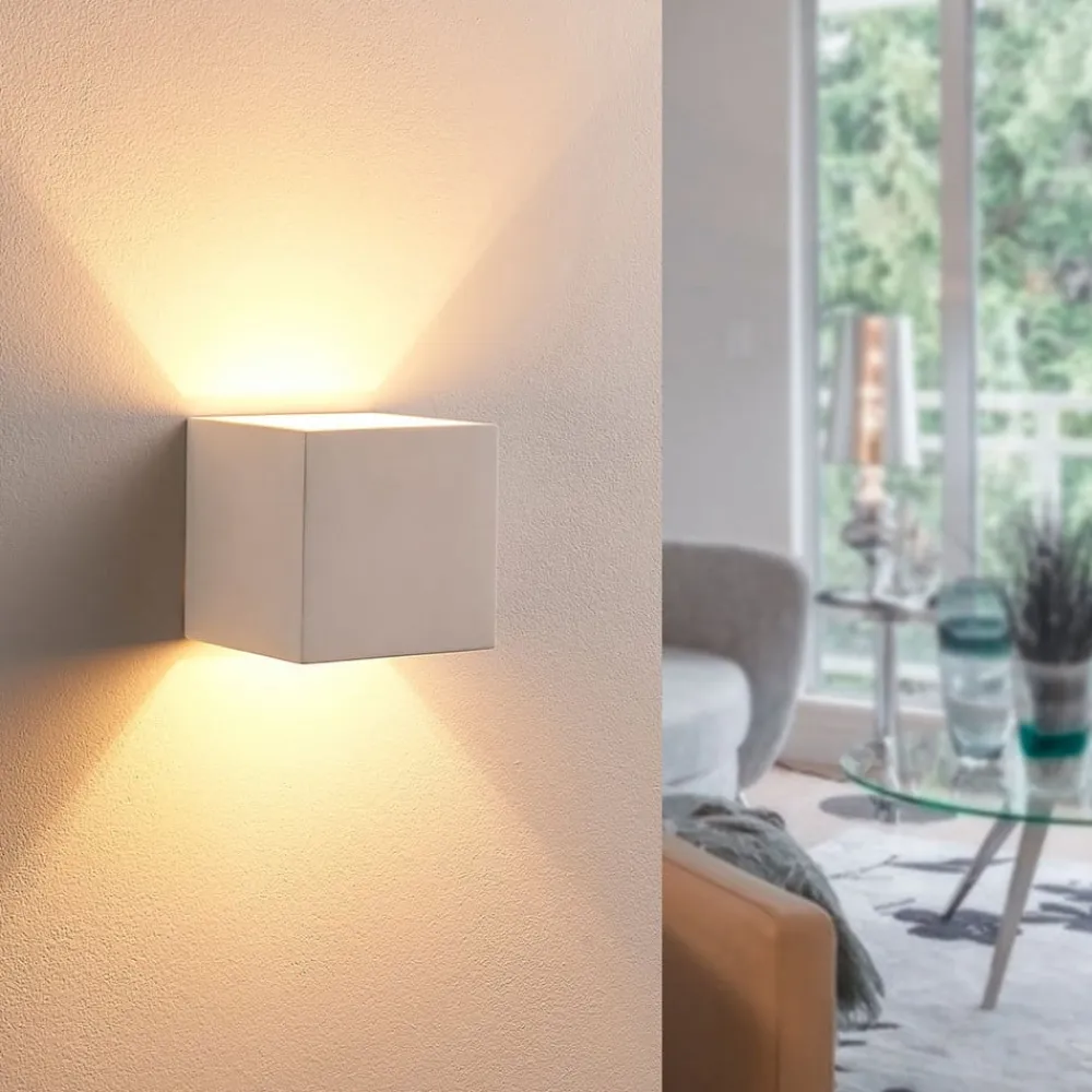 væglampe Kay, hvid, gips, sæt af 2^Lindby Outlet