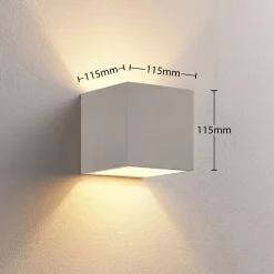 væglampe Kay, hvid, gips, sæt af 2^Lindby Outlet